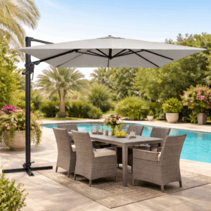 Parasol Monaco 300x300 cm - Lichtgrijs - Prijs op aanvraag