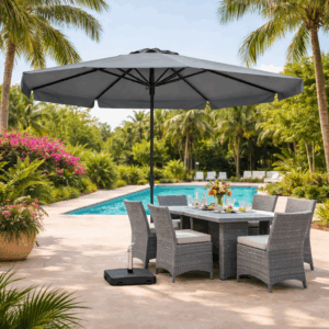 Parasol Flores luxe 300 cm - Lichtgrijs