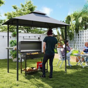 BBQ Gazebo - 245x150x252 cm - grijs
