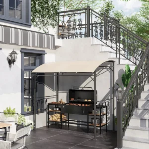 BBQ Gazebo - 215x150x182/220 cm - beige