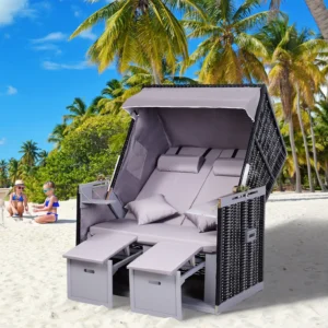 Zwembad / Strandstoel 2 personen - compleet - grijs