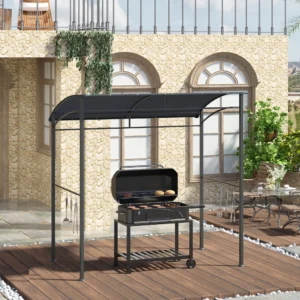BBQ Gazebo - 215x150x182/220 cm - grijs