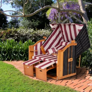 Zwembad / Strandstoel 2 personen - compleet - rood/wit