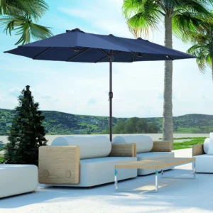 Dubbele Parasol - Blauw - Ovaal - 460x270x240 cm