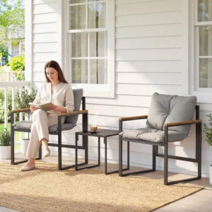 Bistro set 3 delig - Metaal - Incl. Kussens