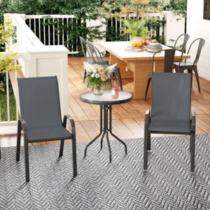 Bistro set 3 delig - zwart