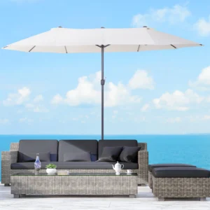 Dubbele Parasol - Beige - Ovaal - 460x270x240 cm