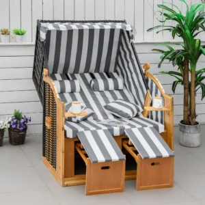 Zwembad / Strandstoel 2 personen -compleet - wit/grijs