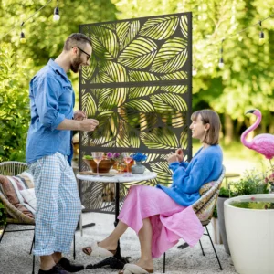 Privacy Scherm Metaal - 122x45x198 cm - zwart