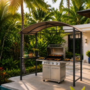BBQ Gazebo - 233x110x235 cm - Beige