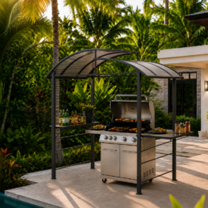 BBQ Gazebo - 240x150x230 cm - donkergrijs