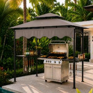 BBQ Gazebo - 242x232x248 cm - grijs