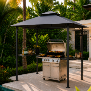 BBQ Gazebo - 245x150x252 cm - grijs