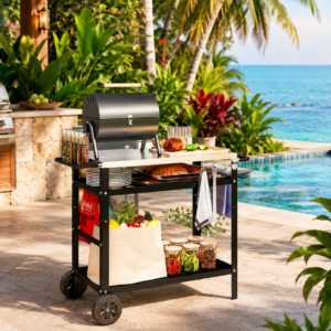 Grill wagen - 100x52x80 cm - zwart