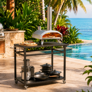 Grill wagen - 113x50x88 cm - zwart