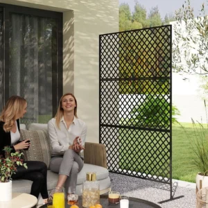 Privacy Scherm Metaal - 122x45x198 cm - zwart