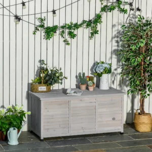 Opbergbox - Hout - 127x56x60 cm - Lichtgrijs