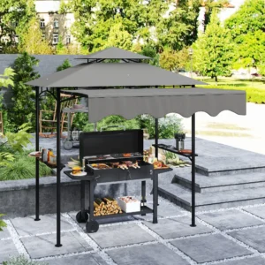 BBQ Gazebo - 242x232x248 cm - grijs