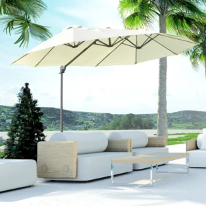 Zweef Parasol - Creme wit - 445x270 cm