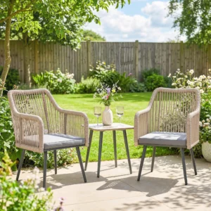 Bistro set 2 delig - Metaal - lichtgrijs