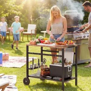 Grill wagen - 97x51x83 cm - zwart/bruin