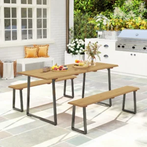 Eettafelset - 3 delig - Hout - 178x76x77 cm