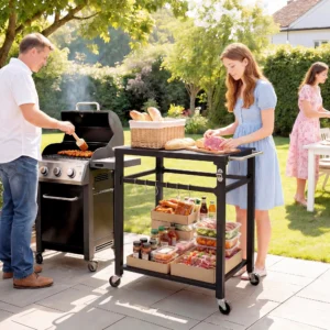 Grill wagen - 90x55x88 cm - zwart