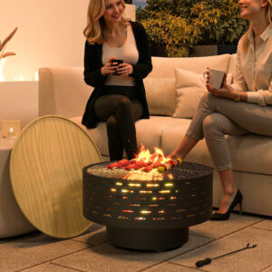 Vuurschaal / tafel - met Grillrooster Ø60x39 cm