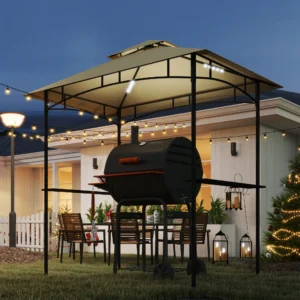 BBQ Gazebo met LED verlichting - 240x150x258 cm - beige