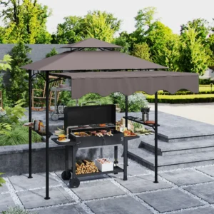 BBQ Gazebo - 242x232x248 cm - bruin