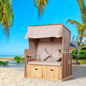 Zwembad / Strandstoel 2 personen - compleet - beige