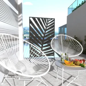 Privacy Scherm Metaal - 122x45x198 cm - zwart