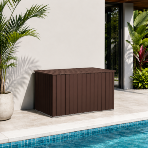 Tuinbox - Metaal - 129x67x65 cm - bruin