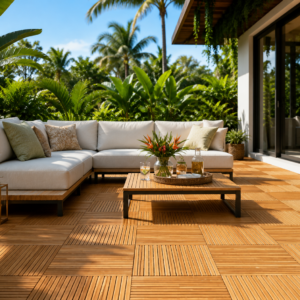Tuintegels - Hardhout Bangkirai - 100x100 cm - prijs per m²