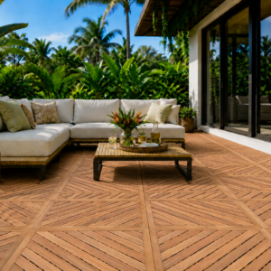 Tuintegels - Hardhout Bangkirai - 100x100 cm - prijs per m²