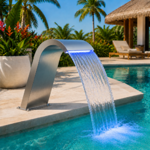 Zwembadfontein met LED's - 47x31x60 cm - RVS 304