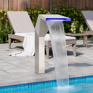Zwembadfontein met LED's - 50x30x90 cm - RVS 304