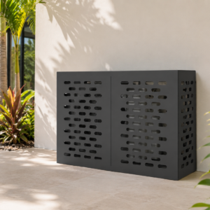 Airconditioner afdekking - Zwart - 100 x 50 x 70 cm - Staal