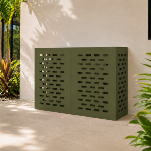 Airconditioner afdekking - Olijfgroen - 100 x 50 x 70 cm - Staal