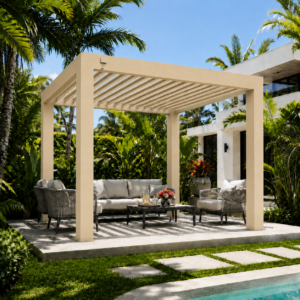 Overkapping - Premium - 300x400 cm - Zand - Extra dikke poten