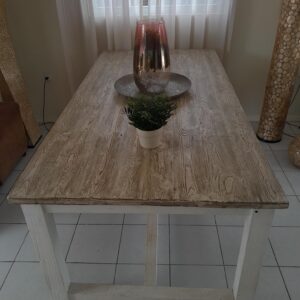Eetkamertafel voor buiten - Massief Hout - 2 delig -  200x100x80 cm - als nieuw